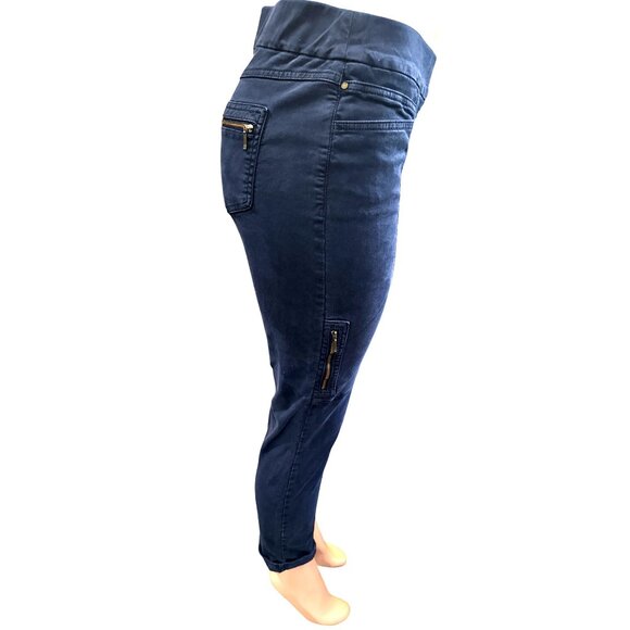 Chicos So Slimming Womens Cargo Jeans With Zip Details Slim Fit Dark Wash Size 0 - Picture 5 of 7